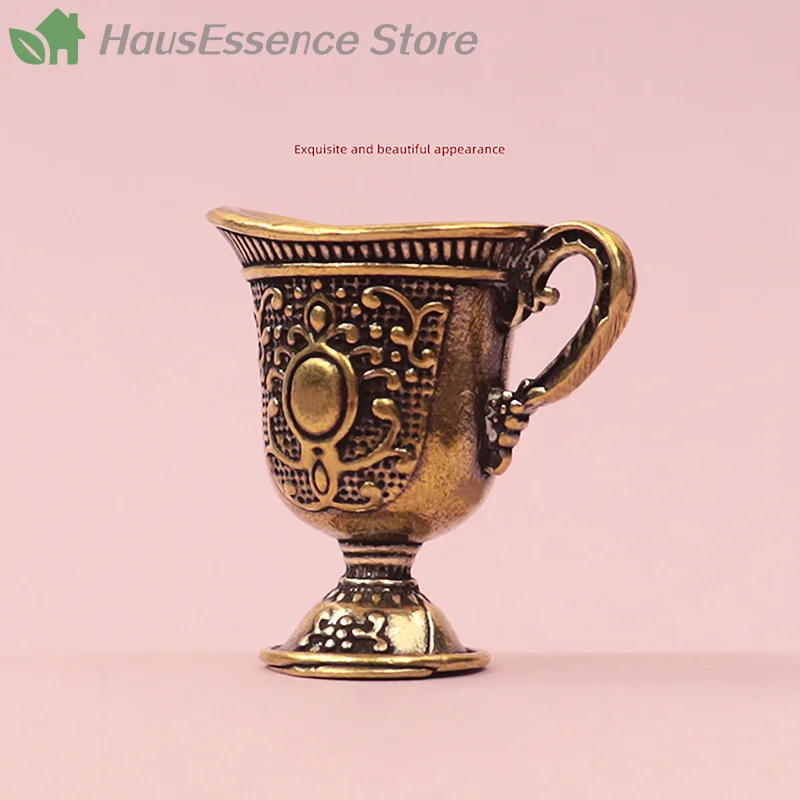 ※Antique Small Copperware Tea Set Copper Teacup Brass Keychain Pendant Home Living Room Decoration Crafts Gift
