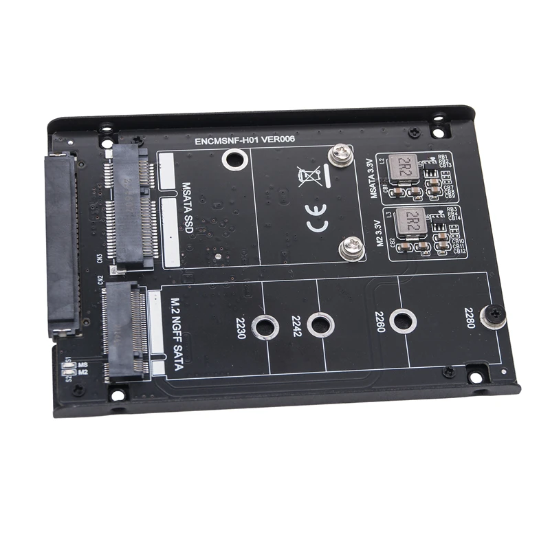 JBOD SSD Adapter M.2 B+M Key to SATA3.0 6G 2.5" Adapter Riser Card Converter with Metal Case for 2230 2242 2260 2280 M2 SATA SSD