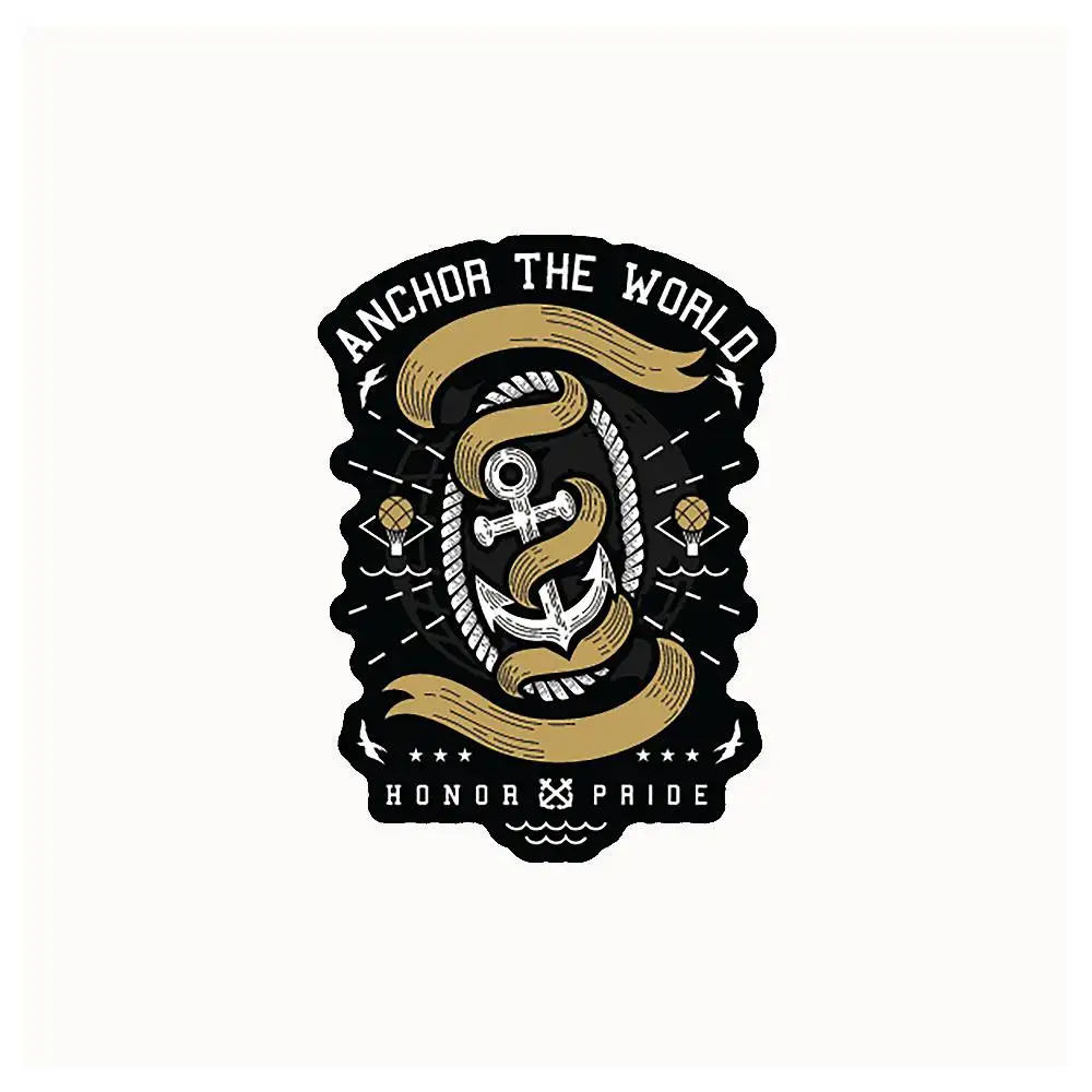 Anchor The World Waterproof Stickers For Decorating Car Windows Motorcycles And Computers.
