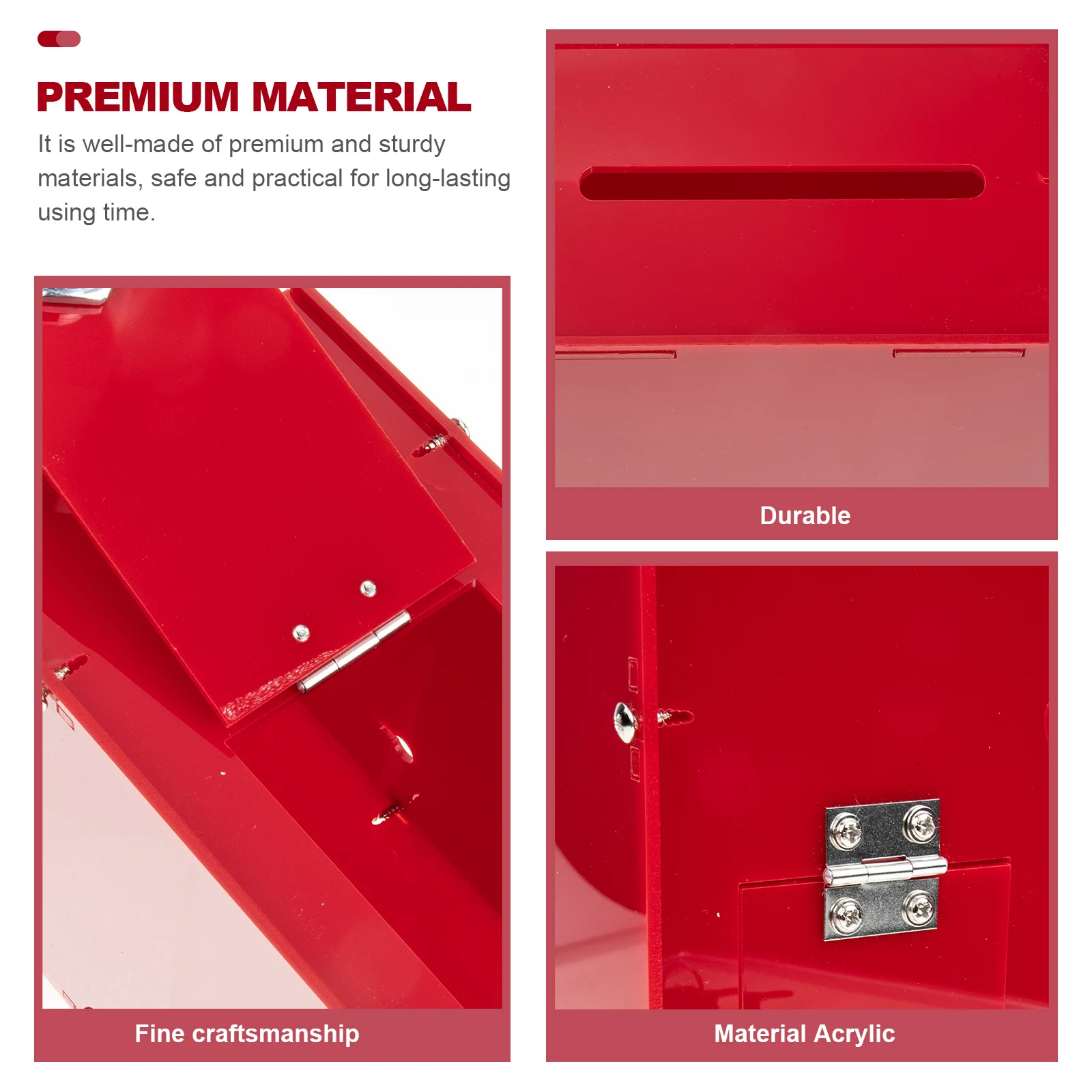 

Voting Donation Box Ballot Boxes Premium Acrylic Sturdy Festive Color Compact Light Desktop Suggestion Storage for School