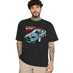 Camiseta negra de HKS Power and Sportser Performance Turbo para hombre, camisetas de cuello redondo, camisetas de algodón de verano, 4xl, 5xl