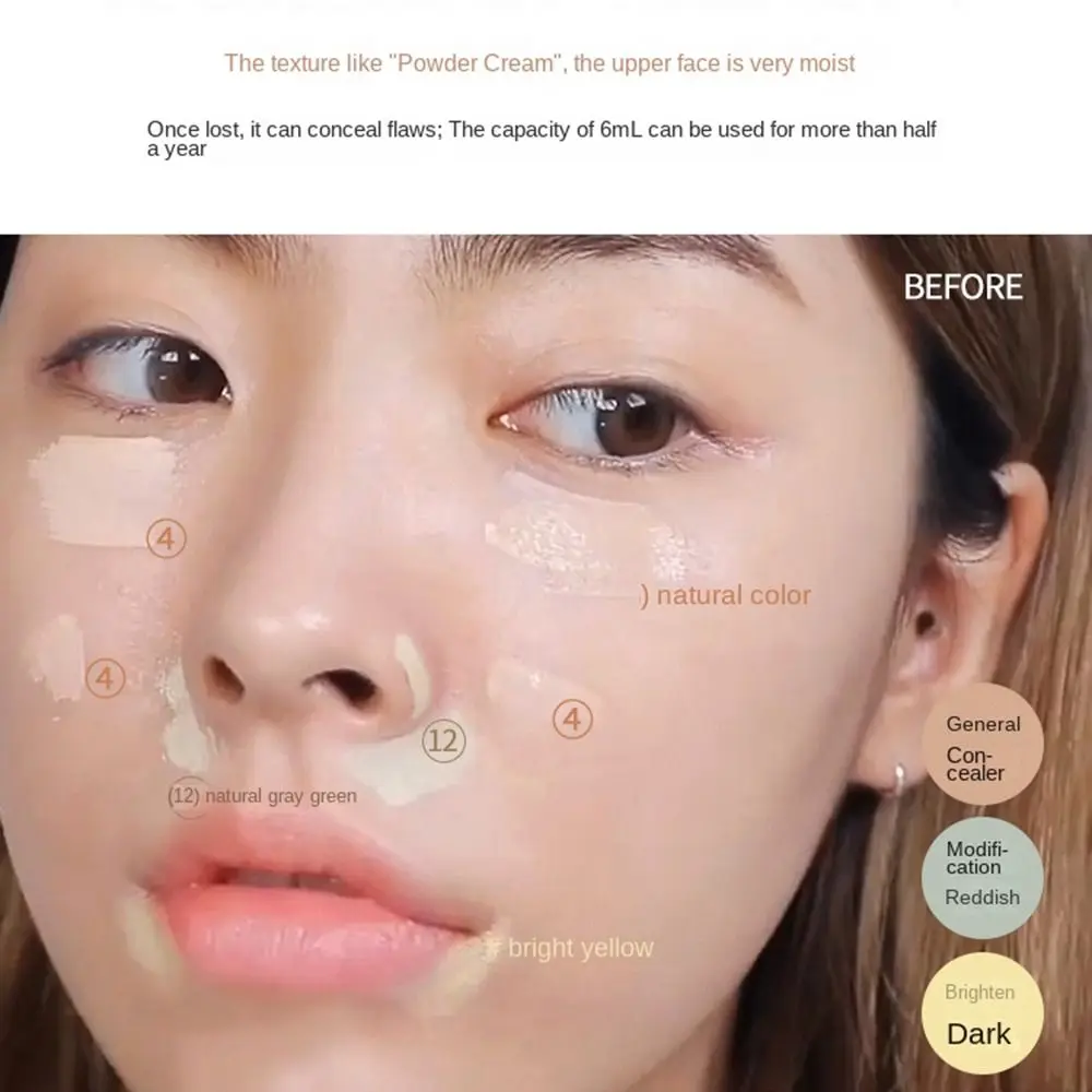 Paleta de contorno para resaltar, base correctora de belleza, crema líquida, crema de cobertura completa, corrector de ojeras