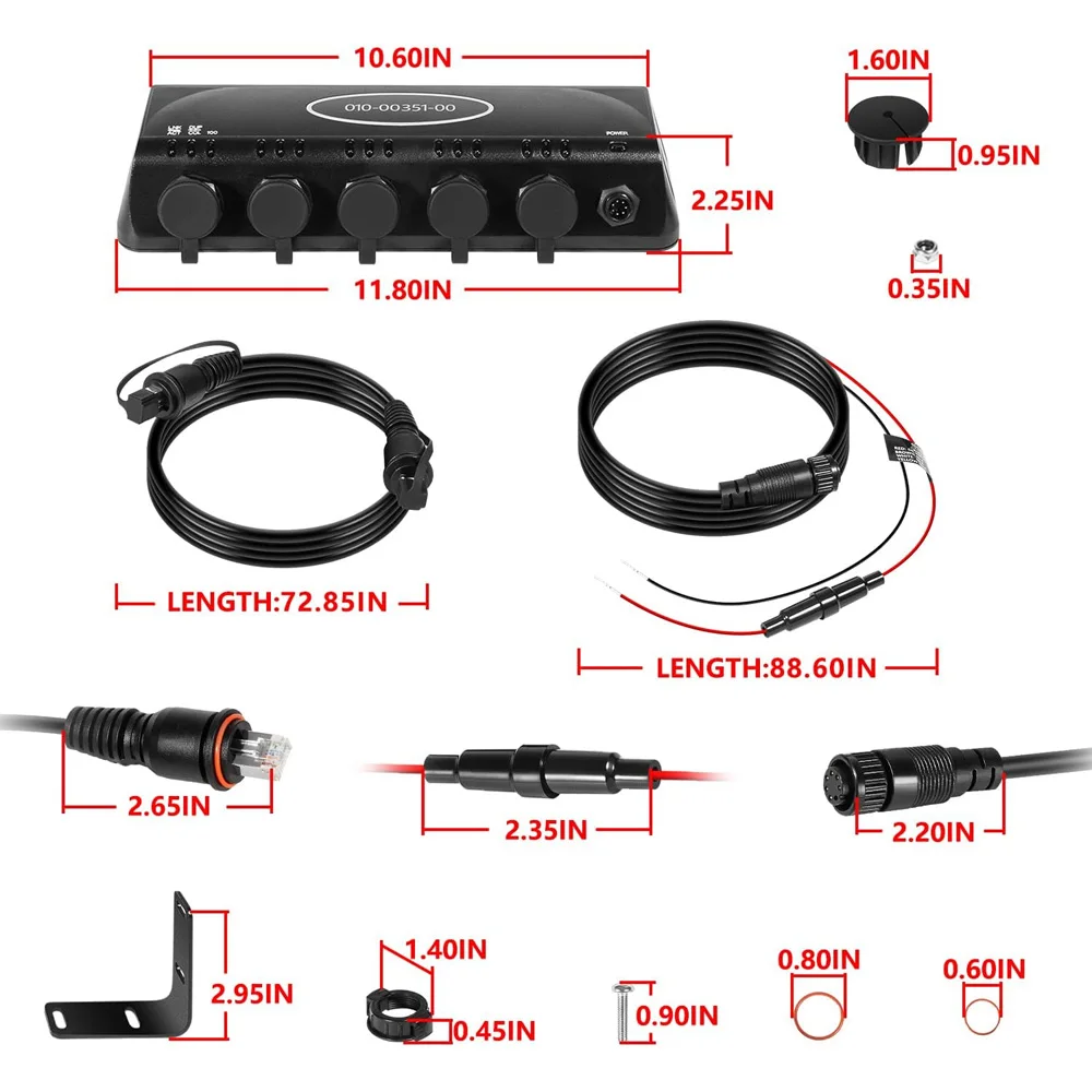 010-00351-00 for GMS 10 Network Port Expander 100M Ethernet Switch Compatible with Garmin Marine Network Devices