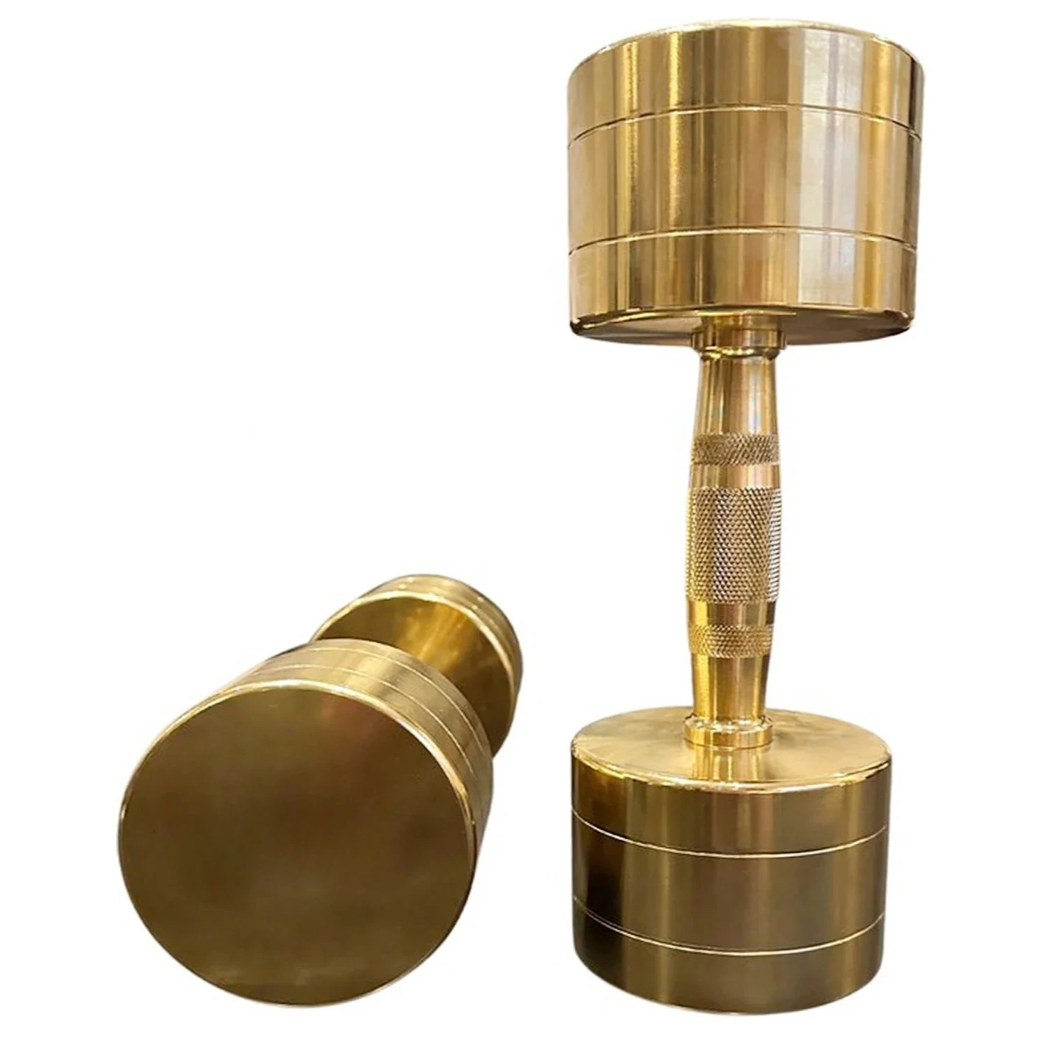 100 120 150 200KG Customized Gold Dumbbells Gold-Colored Chrome
