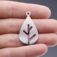 3pcs DIY Creative Branch Waterdrop Stainless Steel Pendant Charms for Jewelry Making Tassels Earrings for Women Girl Craft Bulk