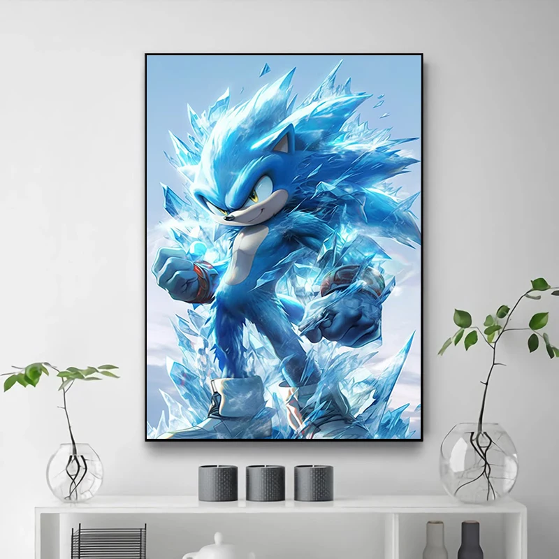 S-Sonic H-Hedgehog Poster Cartoon Game Poster Paintings for Bedroom Decoration Picture on the Wall Decor Home Accessory Room Art