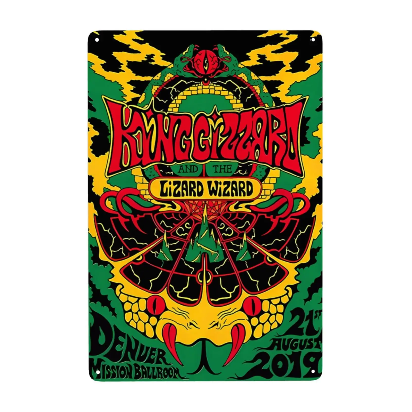MaryAPerez 8 X 12 Inches Metal Tin Sign King Gizzard & the Lizard Rock Wizard Band Wall Art Signs Wall Decoration for Bar H sign