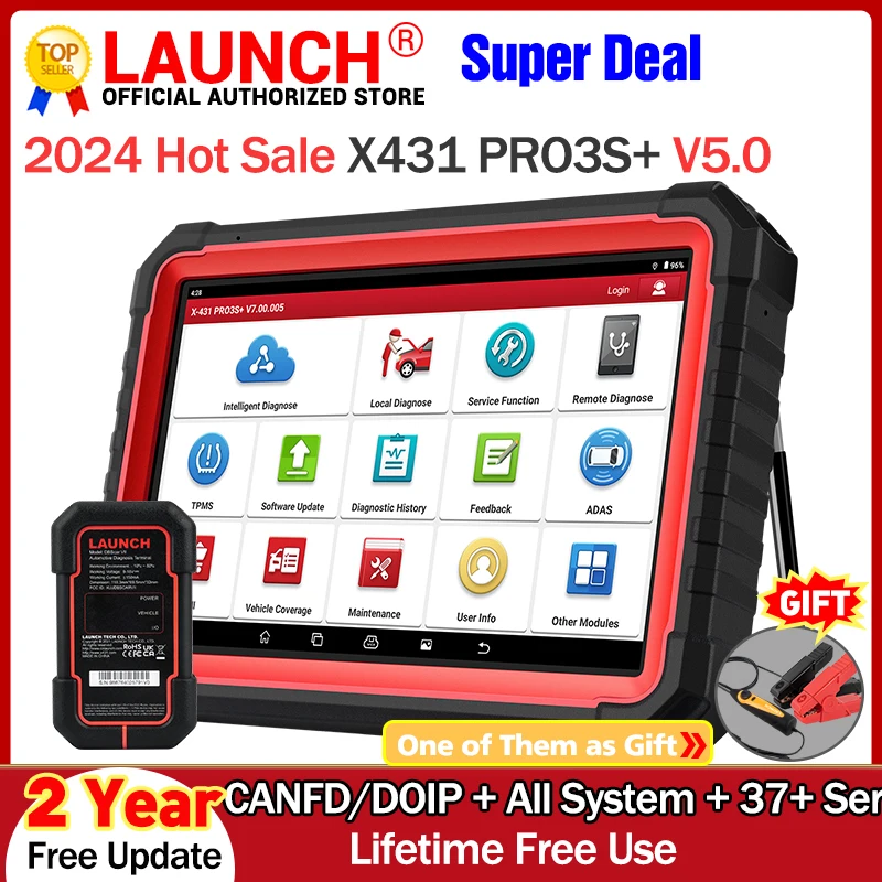 LAUNCH X431 PRO3S+ V5.0 OBD2 Scanner ECU Coding Bidirectional All System Car Diagnostic Tool All Service CANFD FCA DOIP