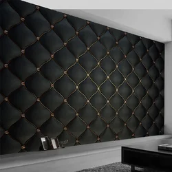Papel pintado De fotografía personalizado 3D negro De lujo rollo suave Mural sala De estar TV sofá dormitorio decoración De pared para el hogar Papel De pared Sala 3D
