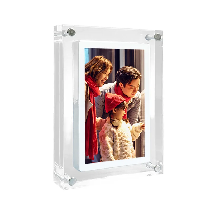 Acrylic Digital Photo Frame 5-inch 1000Mah Vertical Display Ips Screen 2GB Memory Electronic Photo Album Porta Retrato Digital