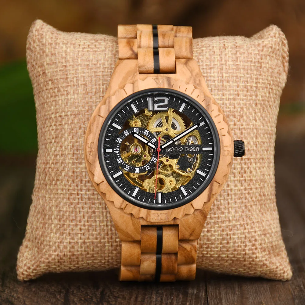 Handmade Wooden Watch Men Multifunction Dial Mens Quartz Watch Luxury Luminous Chronograph Custom Logo Relógio Masculino