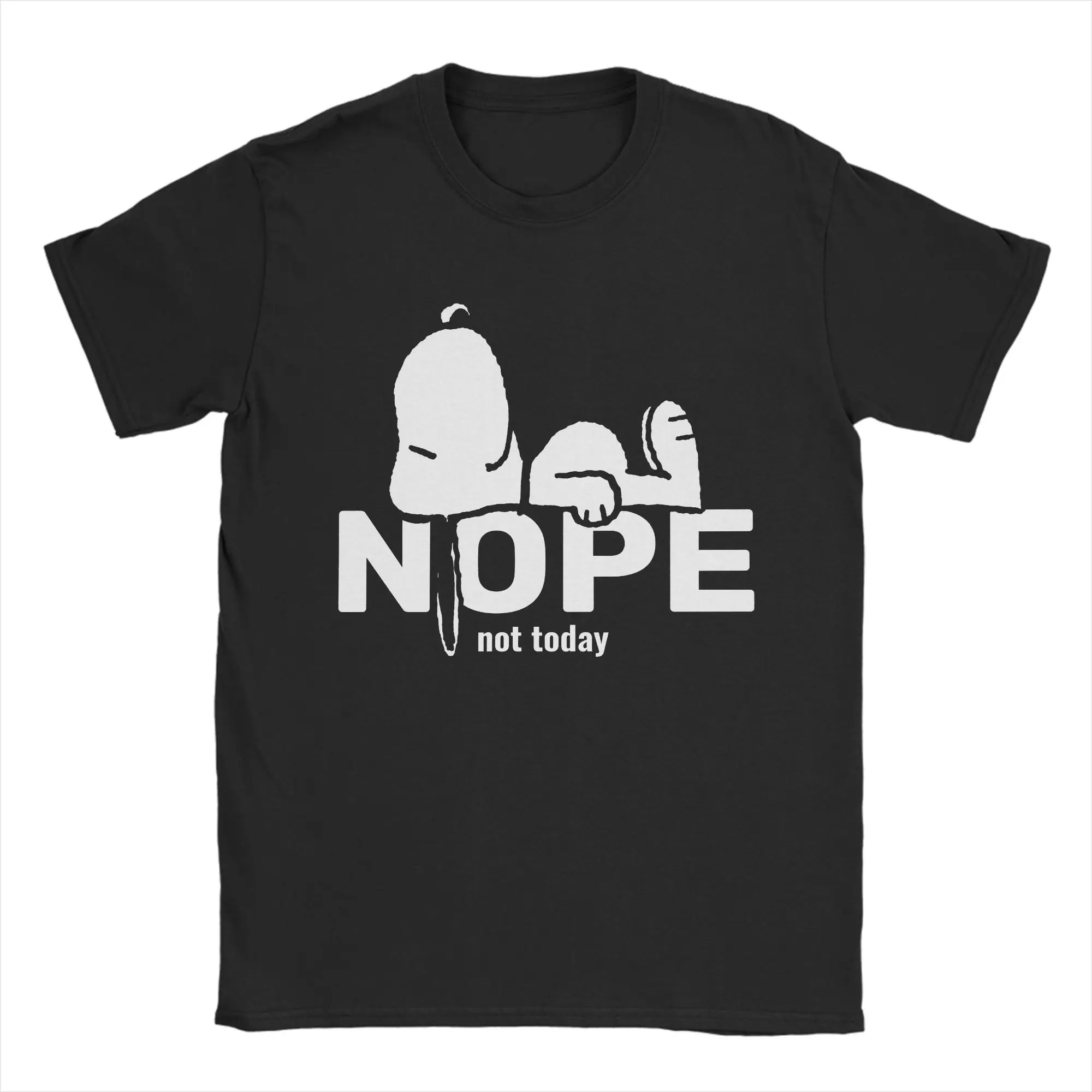 Lustige Snoopys Not Today T-Shirts für Herren, runder Kragen, 100 % Baumwolle, kurzärmelige T-Shirts, Sommer-Tops