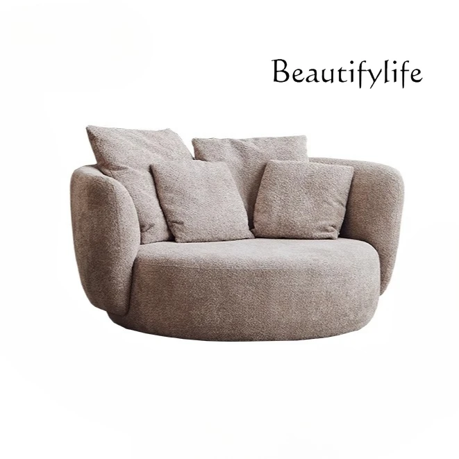 

Wonton sofa cream simple large apartment living room sofa modern large flat round casual fabric sofa