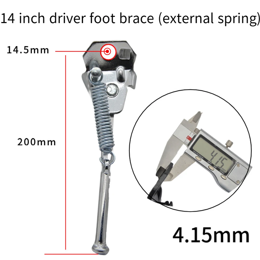 Bike Side Kickstand Ebike Kickstand Thickened Foot Support Anti-fatigue Spring Black Kickstand Excellent Workmanship