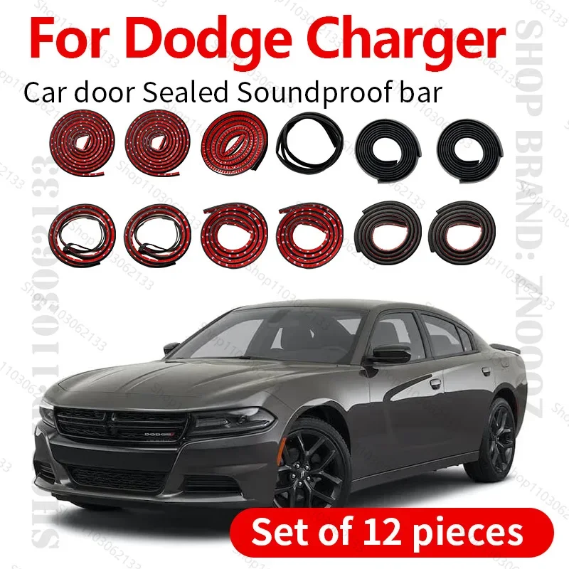 

1966-2025 For Dodge charger Car Door Seal Strip Rubber Double Layer Sealing Protector Soundproof Seal Dustproof Seal Strip 12PCS