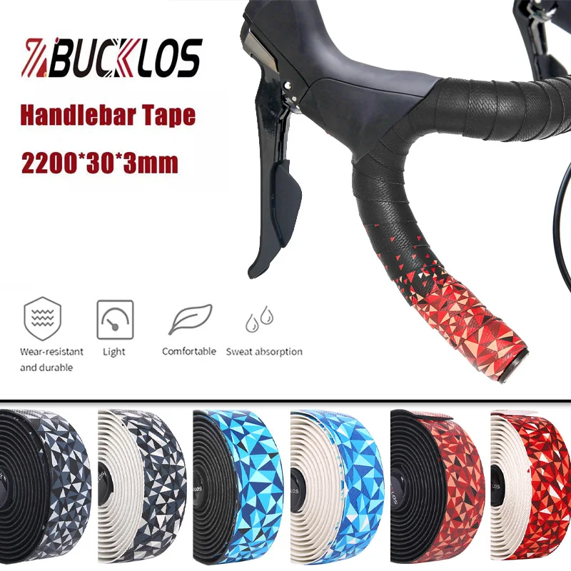 

BUCKLOS Bicycle Handlebar Tape PU EVA Bent Gradient Cycling Road Bike Tapes Racing Comefortable Non-Slip Mountain Bike Bar Tape