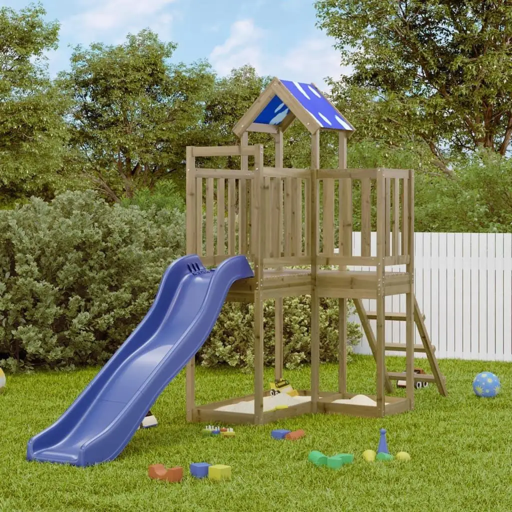 Outdoor Pine Wood Playset for Kids - Durable & Safe Backyard Fun