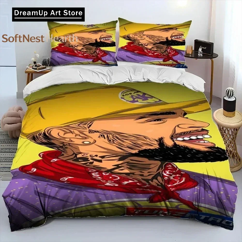 2026 Hip Hop Art Rapper Legend Star Comforter Bedding Set,Duvet Cover Bed Set Quilt Cover Pillowcase,king Queen Size Bedding Set