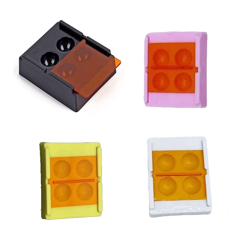 

4 Holes Dental Shading Light Box Composite Resin Mixing Well Light-proof Storage Hading Color Toning Case Dentist Material Tools