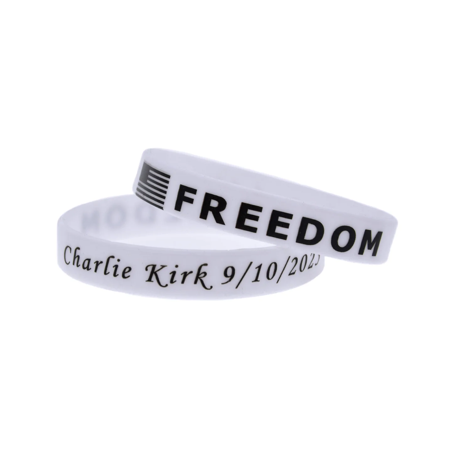 50 Pcs Freedom Silicone Energy Wristband Stress Relief Wrist Strap Unisex Student Trendy Jewelry Bracelet