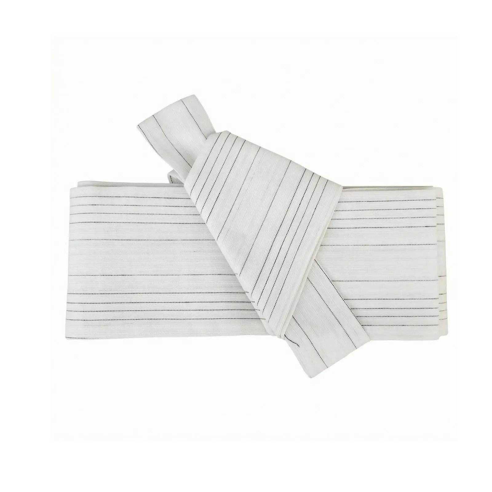 Japanese Men Kimono Belt Cotton Striped Jacquard Textile Waistband Hook Loop for Robe Cultural Events