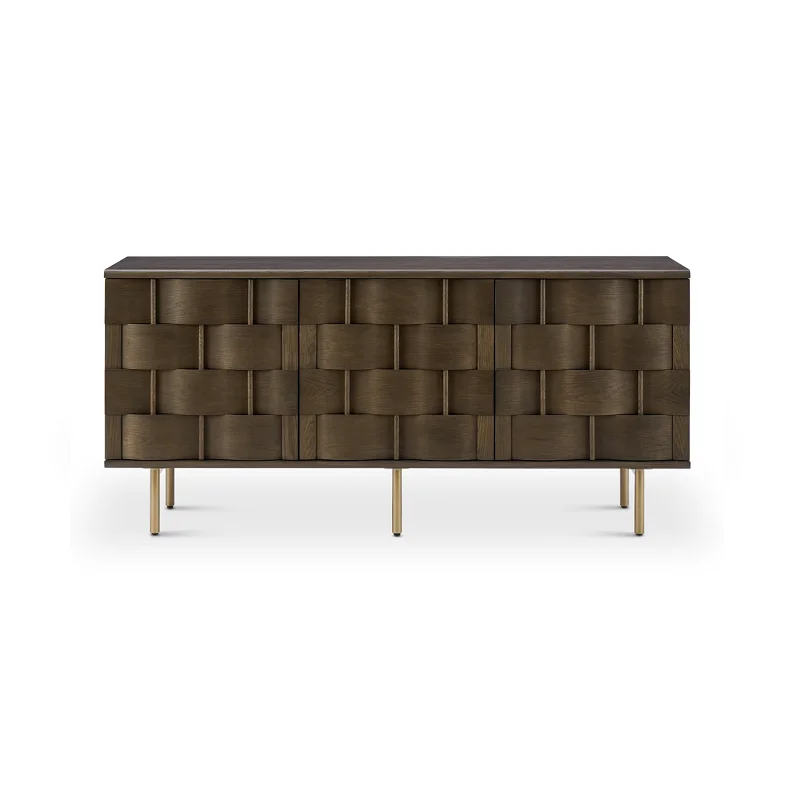 Modern design solid wood frame stainless steel leg cabinet for restaurant