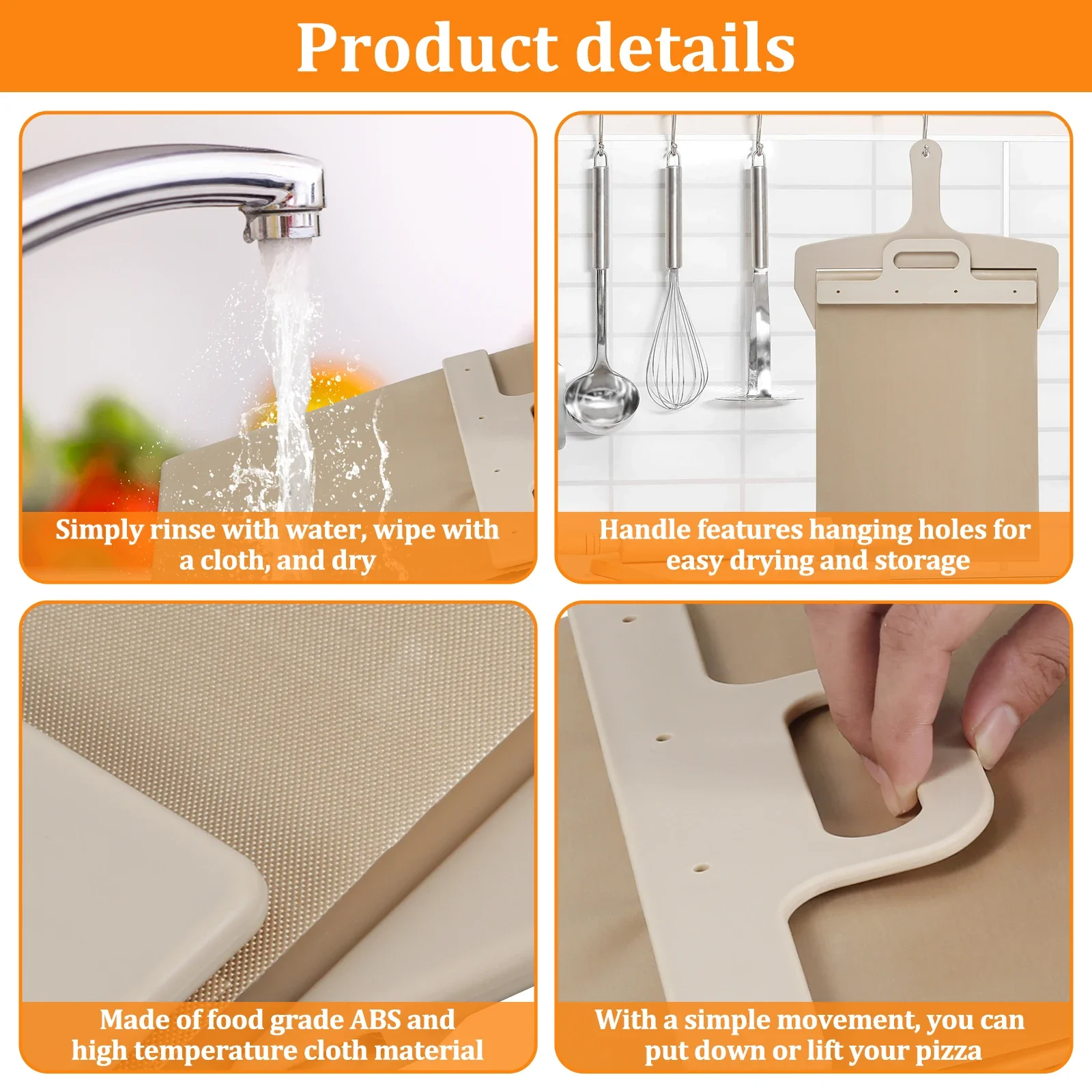 Sliding Pizza Peel Portable Sliding Pizza Shovel Pizza Slider Paddle Non-Stick  Spatula Paddle with High Temperature Cloth