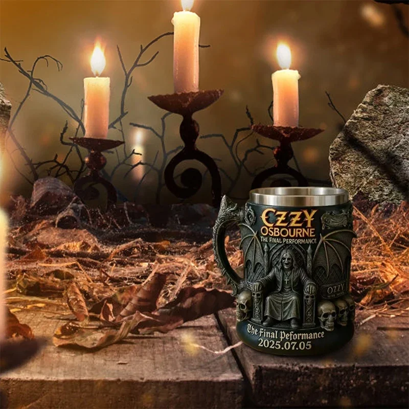 Halloween 3D Ozzy Osbourne Commemorative Mug Stainless Steel Skull Water Cup Beer Mug Coffee Cup Drinking Utensils - Image 4
