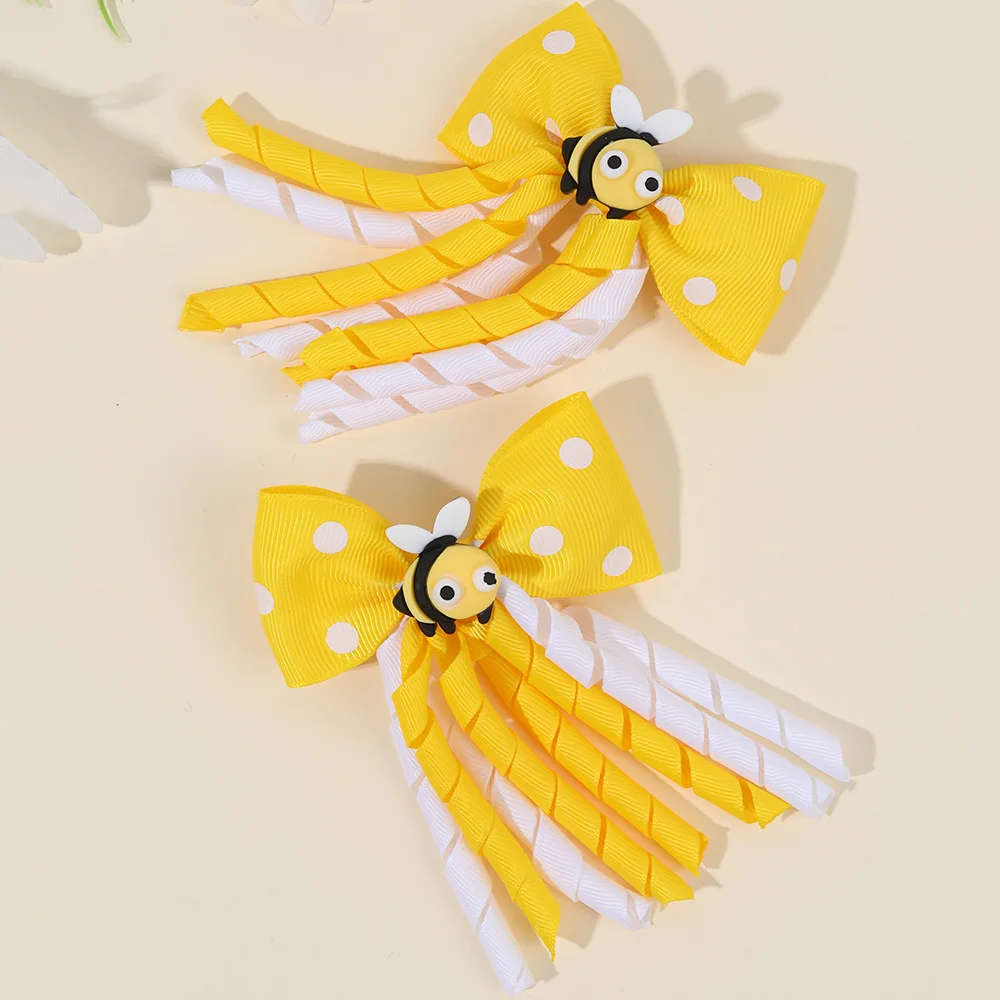 2Pcs Cute Bees Ladybug Hair Clips Insect Animal Ponytail Hairpin Playful Trendy Headwear Hair Accessories for Girls Kids Children - view 6