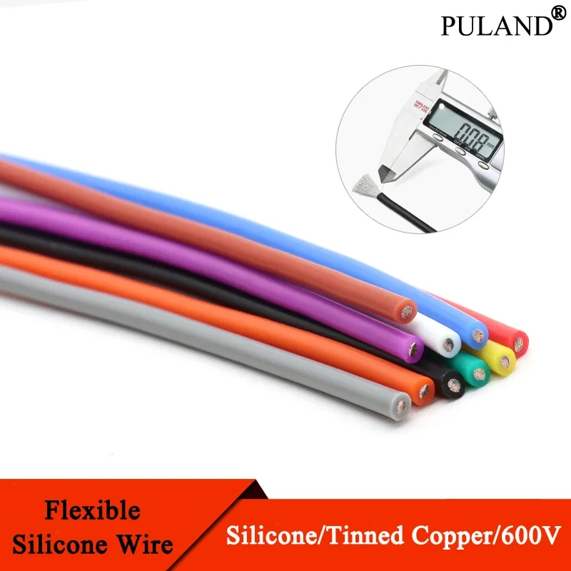 

1/5/10m Flexible Silicone Cable 26 24 22 20 18 16 14 12 10 8 AWG Car Battery Automotive Wiring Heat-resistant Electrical Wires