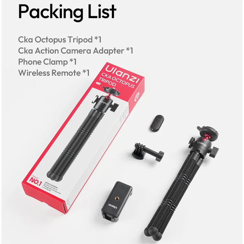 Ulanzi MT91 Cka Quick Release Octopus Statief Flexibel Statief voor Gopro Insta 360 DJI Actie Camera DSLR Telefoon 360 Balhoofd Vlog