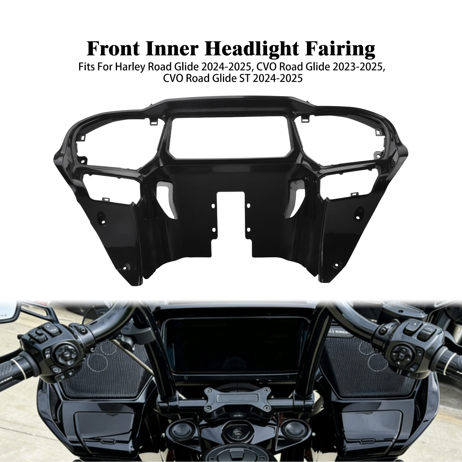 

CVO Front Headlight Inner Fairing Motorcycle Instrument Bracket Frame Cover Kit For Harley Touring Road Glide 2023-2025 FLTRX ST