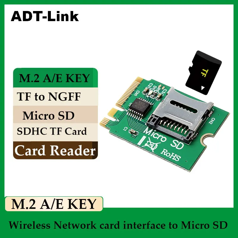 ADT-Link TF to NGFF Micro SD to M.2 A/E Key Adapter Memory Card Reader USB Flash Drive Adapter for Samsung Apple MacBook pro