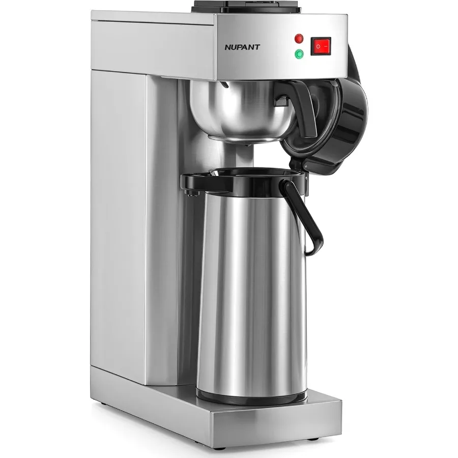Cafetera de acero inoxidable de grado comercial, 2,2 l, 74 oz, con jarra térmica aislada de 24 horas para cafetería, restaurante, cafetería, 120V