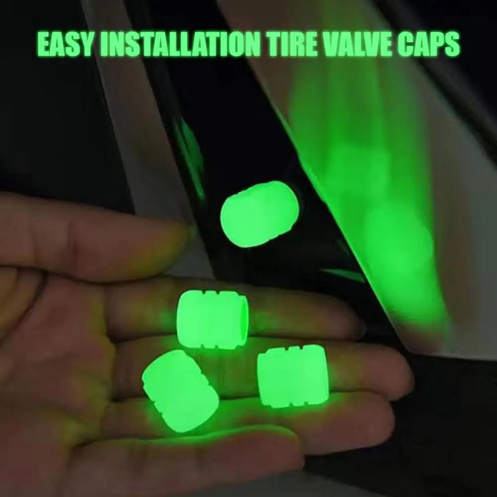 

12Pcs Glowing Tire Valve Caps Set Fluorescent Air Caps Cover Enhanced Visibility Illuminated Valve Stem Caps for Cars Trucks SUV