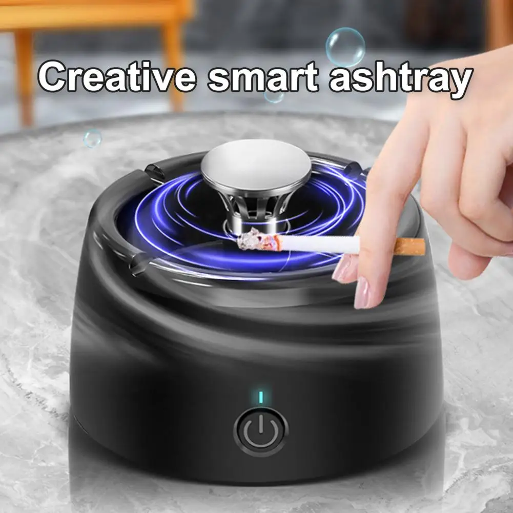 13.6*9cm Indoor Smokeless Ashtray Negative Ion Purification Air Purifier USB Rechargeable Smart Ashtray For Car Home Office Gift