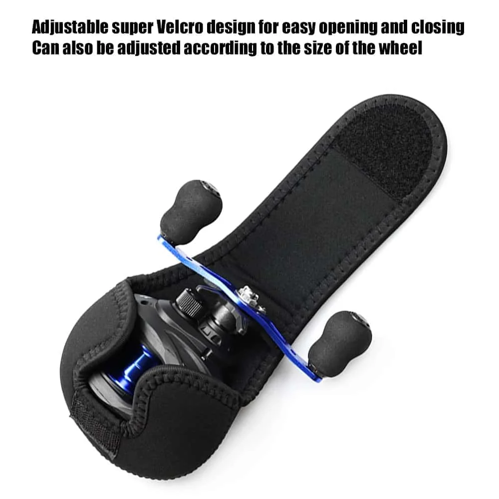 Original Abu Garcia Baitcasting-Rollen-Schutzhülle aus Neopren, verstellbarer Klettverschluss, stoßfest, kratzfest, Angelrollentasche – Detail 7