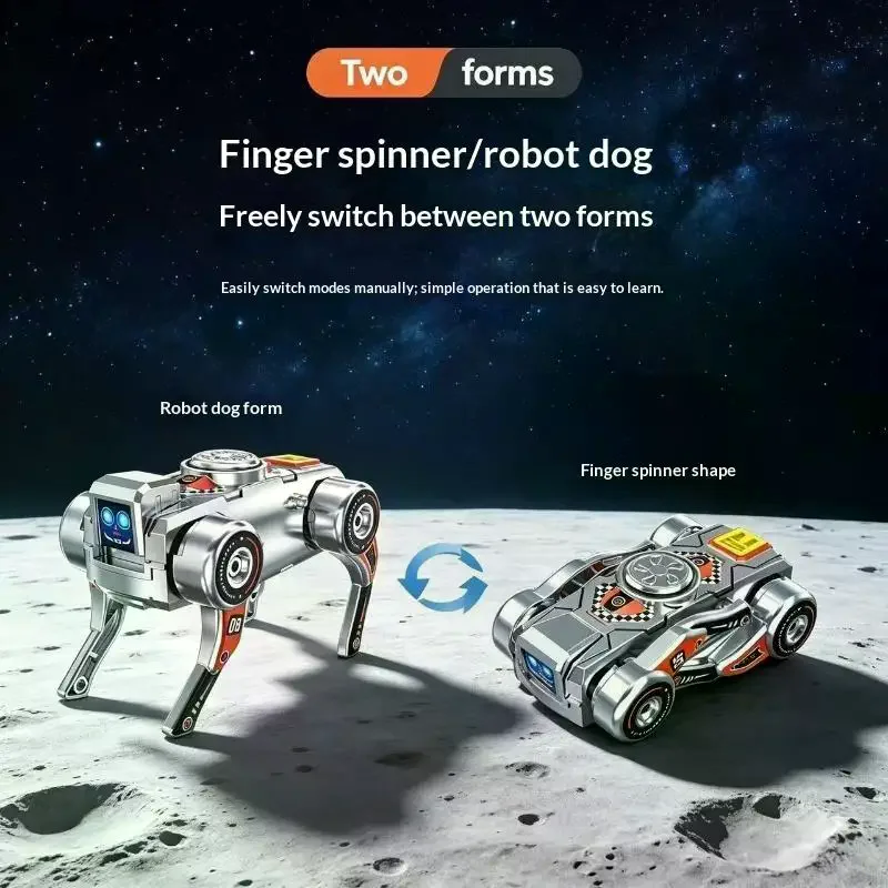 360° Rotating Robot Dog Fidget Gyro Creative Deformed Deformation Design Transforming Robot Dog Fidget Toy Antistress Sensory