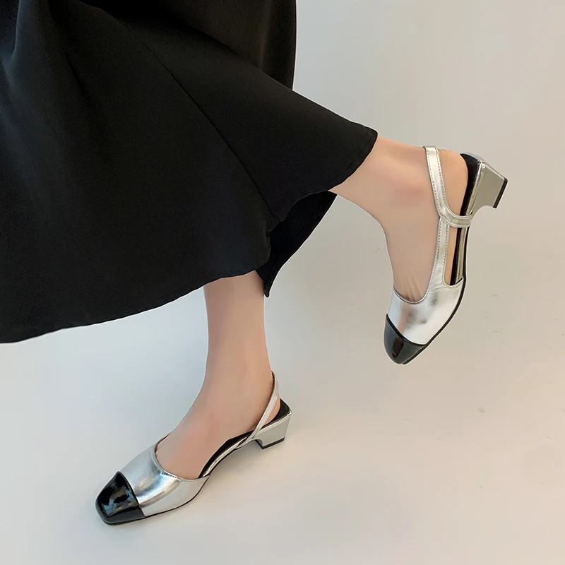 2025 New Summer Low Heel Sandals Fashion Ladies Outdoor Singbacks Casual Party Dress Women's Footwear