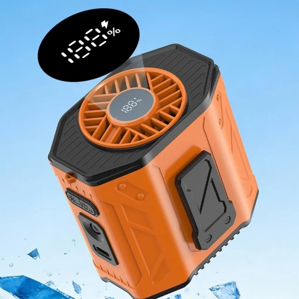 Rechargeable Waist Clip Fan Strong Cooling 100 Gears Wearable Belt Fan Hand Free Long Battery Hanging Neck Fan Indoor Home