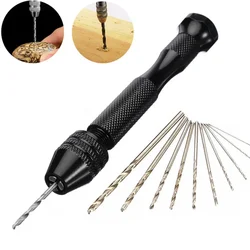 Utensili per la lavorazione del legno perforazione utensile rotante Mini punta elicoidale manuale punta in lega di alluminio Micro 0.3-3.4mm trapano a mano per gioielli artigianali