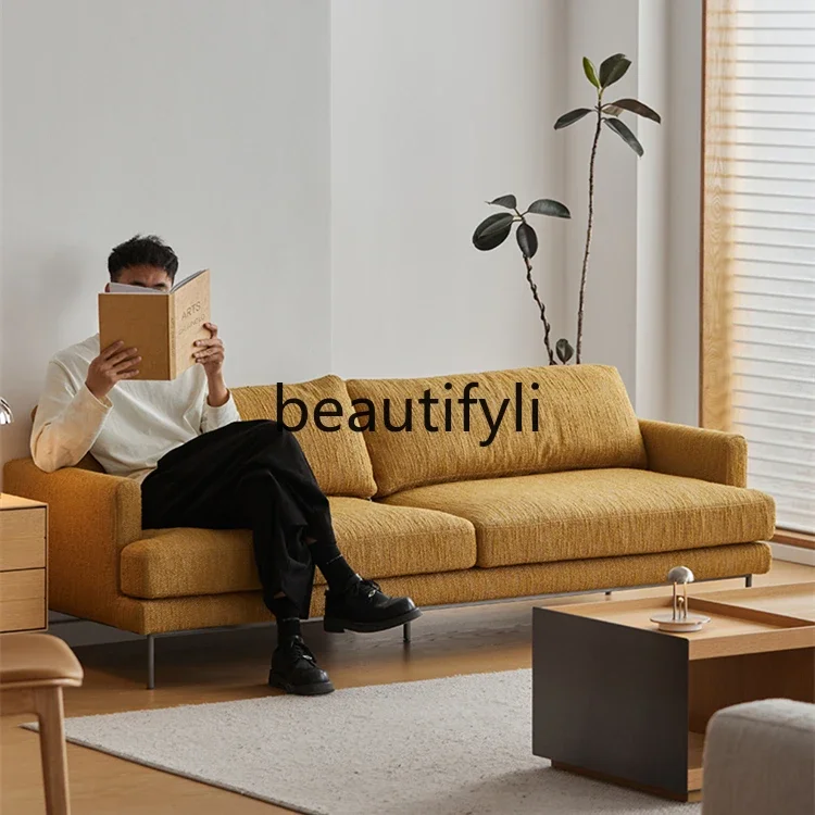 

zqqqqNordic minimalist three-person living room fabric sofa 2024 new removable and washable small apartment