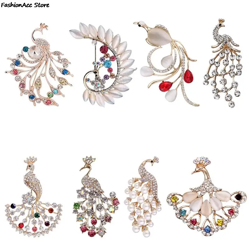 Beautiful Crystal Rhinestone Peacock Brooch Animal Brooch Cute Pin Jewelry Pin Accessories Clothing Accessories Ornaments