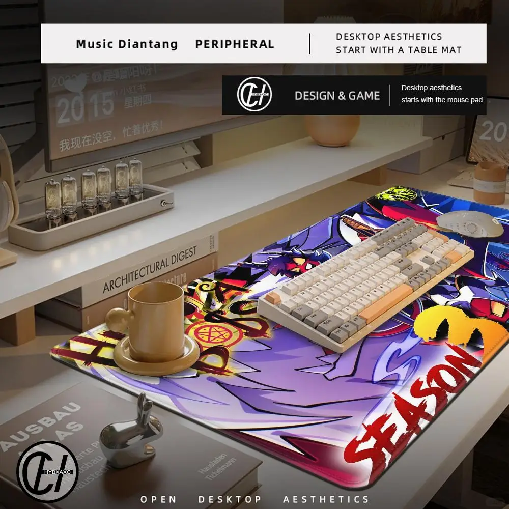 لوحة ماوس لونا Helluva-Boss لوحة المفاتيح Bilitzo Stolas حصيرة مكتبية ملحقات ألعاب الماوس مكاتب الكمبيوتر الحصير منصات الماوس