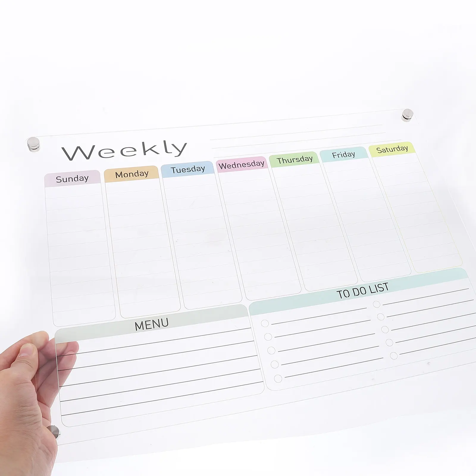 Acrylic Magnetic Fridge Calendar Board – Dry Erase Message Planner for Kitchen Refrigerator
