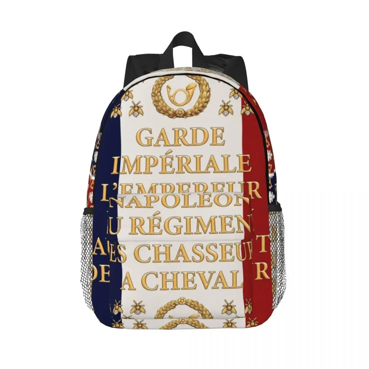 Napoleonic French Flag Of The Chasseurs A Cheval De La Garde Backpacks Teenager Bookbag School Bags Laptop Rucksack Shoulder Bag