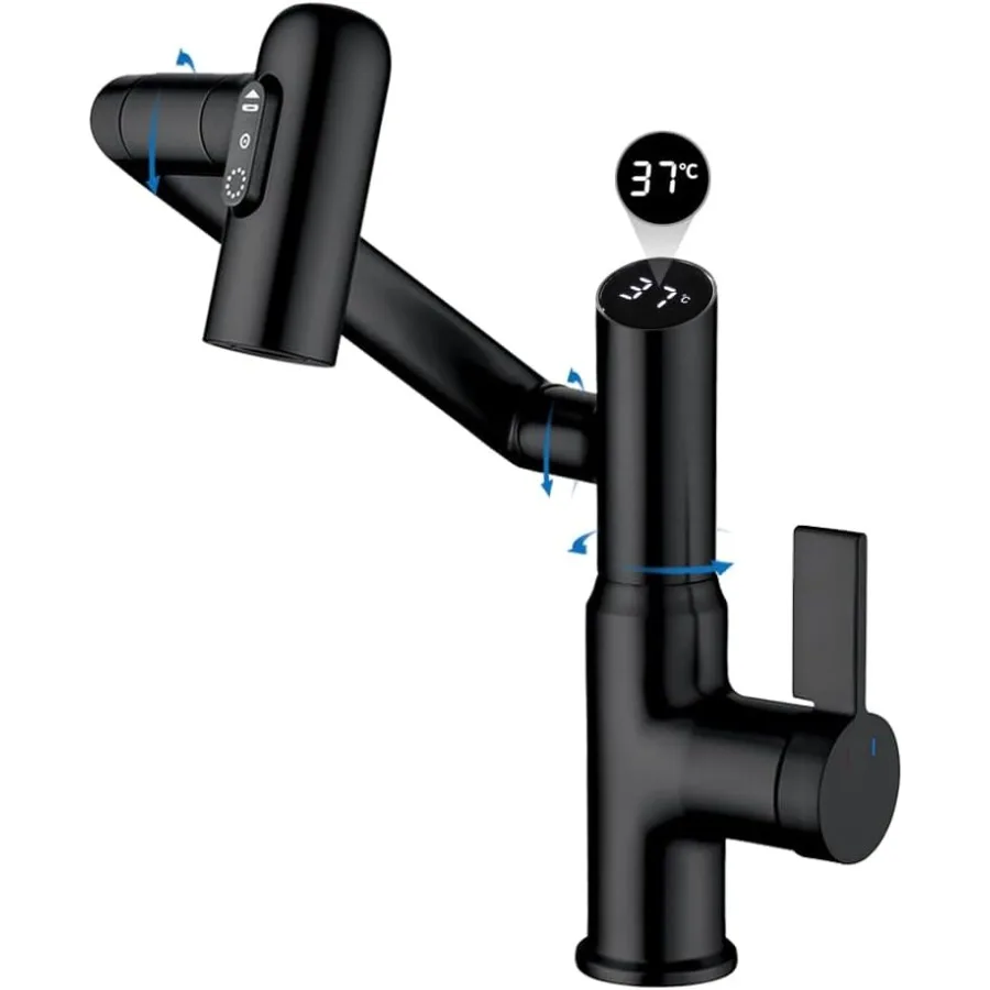 

Smart Temperature Bathroom FaucetSingle Handle Bathroom Faucet Bathroom Sink Faucet Kitchen Faucet taps Matte Black
