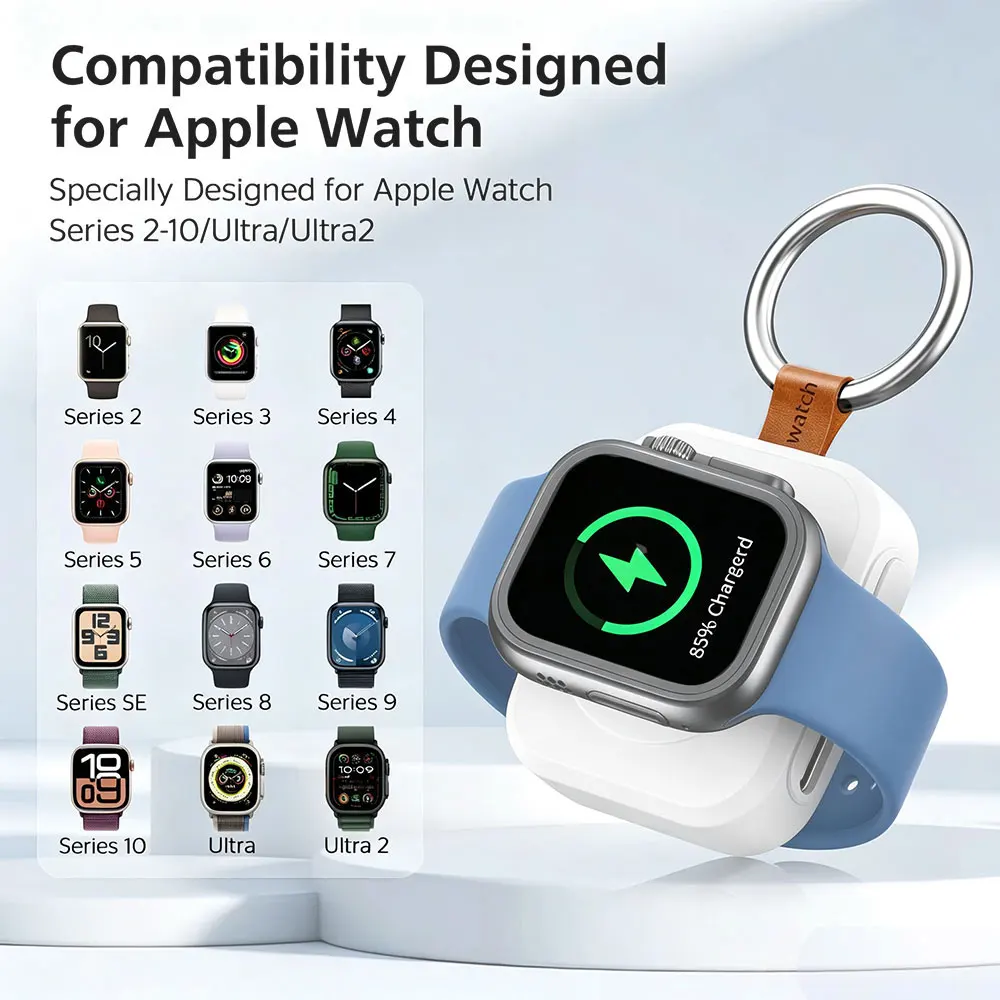 Image of Tragbares Ladegerät Kompatibel mit Apple Watch Series 10 9 8 7 6 5 4 3 SE & Ultra Smartwatch Schnellladung