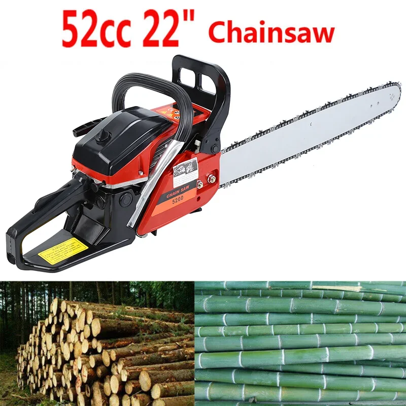 for25.4cc 10/22 inch 52CC Gasoline Chainsaw 900W 2 Stroke Gas Powered Chain Saw Wood Cutting Chainsaw DIY Power Tool for 9800rpm