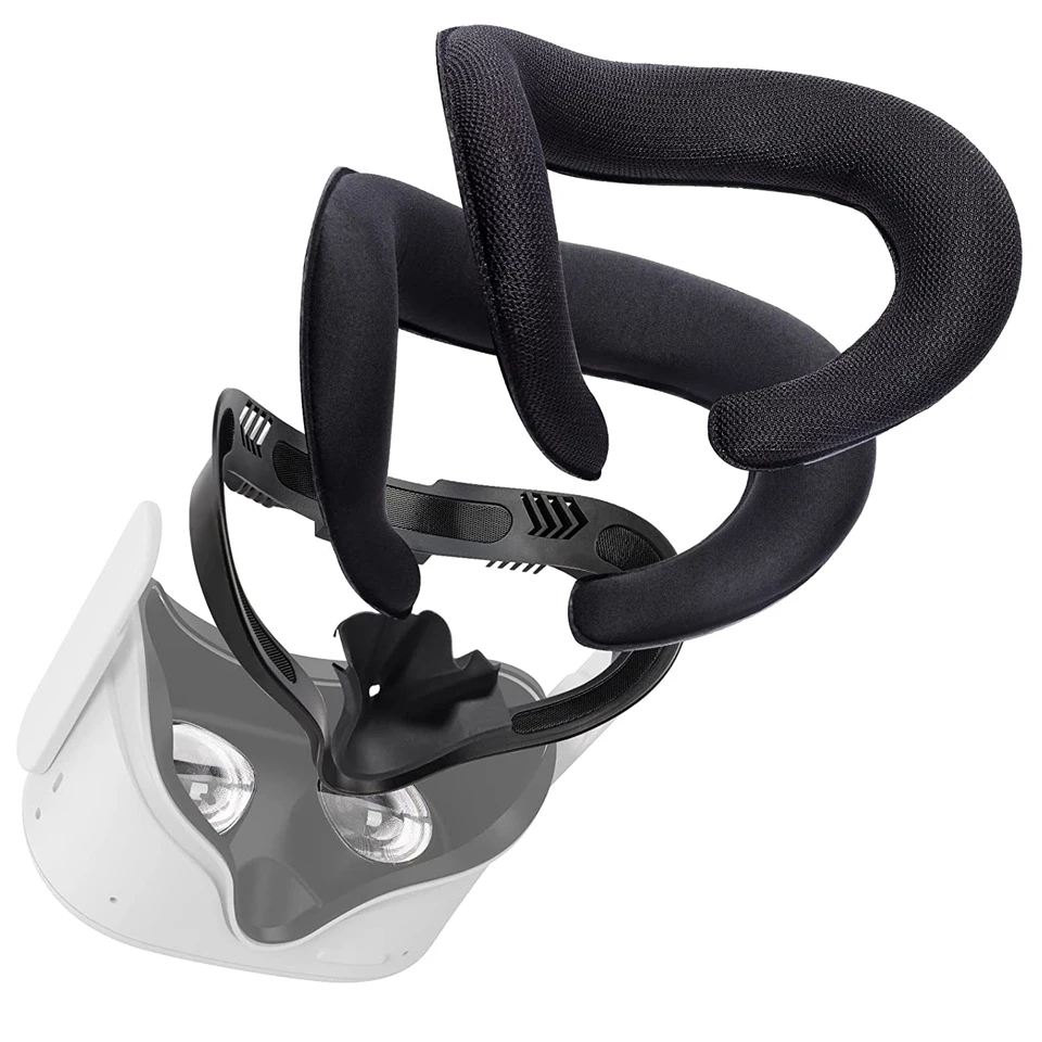 Support d'interface faciale en 3D pour Oculus Quest 2, mousse de remplacement, protection anti-transpiration respirante